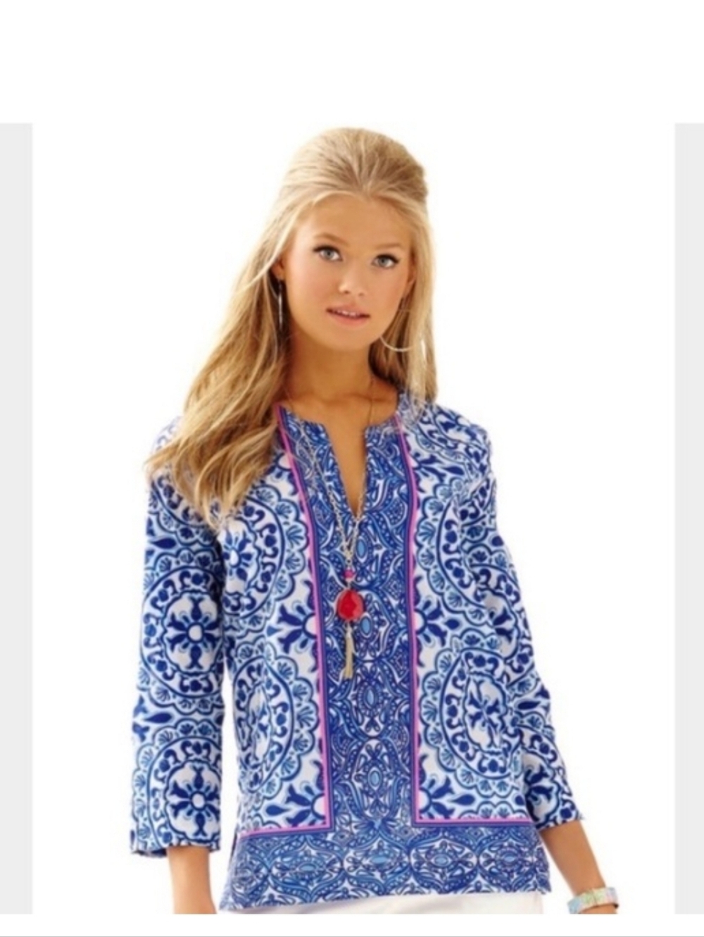Lilly Pulitzer Amelia Island Boho Hippie Paisley Top Sz XL